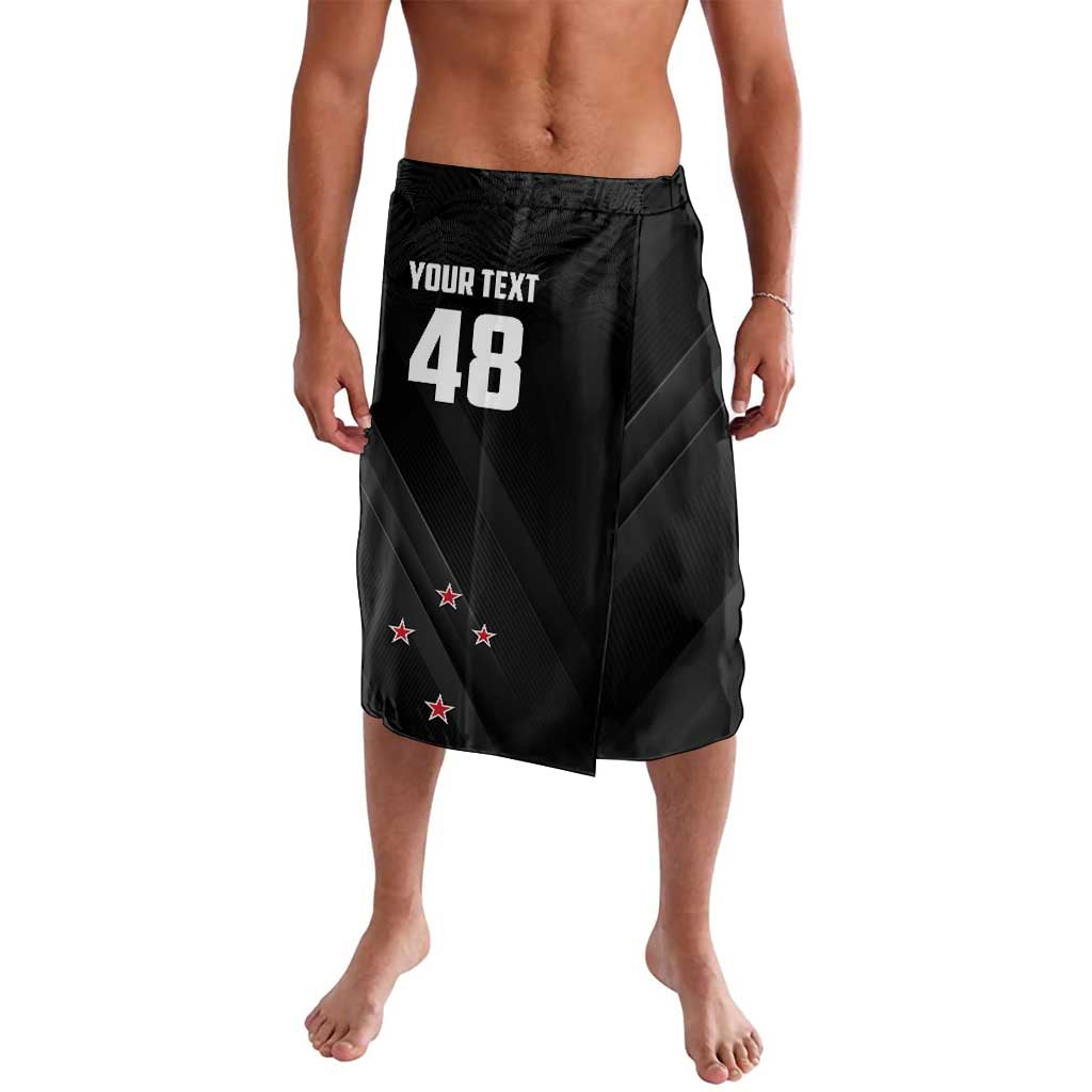 Custom New Zealand Cricket Lavalava Aotearoa Black Cap Come On LT01 Black - Polynesian Pride