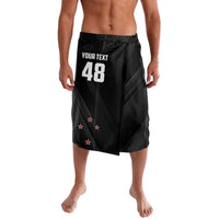 Custom New Zealand Cricket Lavalava Aotearoa Black Cap Come On LT01 Black - Polynesian Pride