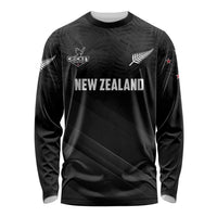 Custom New Zealand Cricket Long Sleeve Shirt Aotearoa Black Cap Come On LT01 Unisex Black - Polynesian Pride