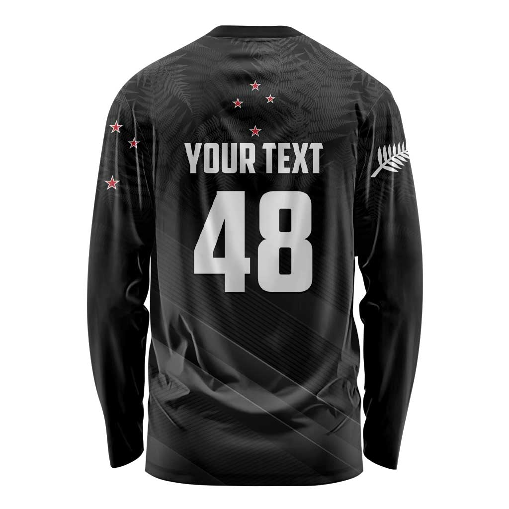 Custom New Zealand Cricket Long Sleeve Shirt Aotearoa Black Cap Come On LT01 - Polynesian Pride