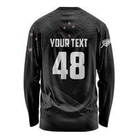 Custom New Zealand Cricket Long Sleeve Shirt Aotearoa Black Cap Come On LT01 - Polynesian Pride