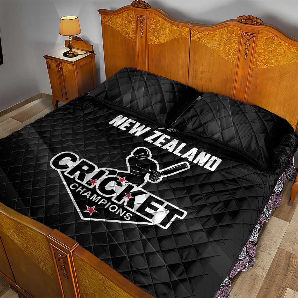 New Zealand Cricket Quilt Bed Set Aotearoa Black Cap Come On LT01 - Polynesian Pride