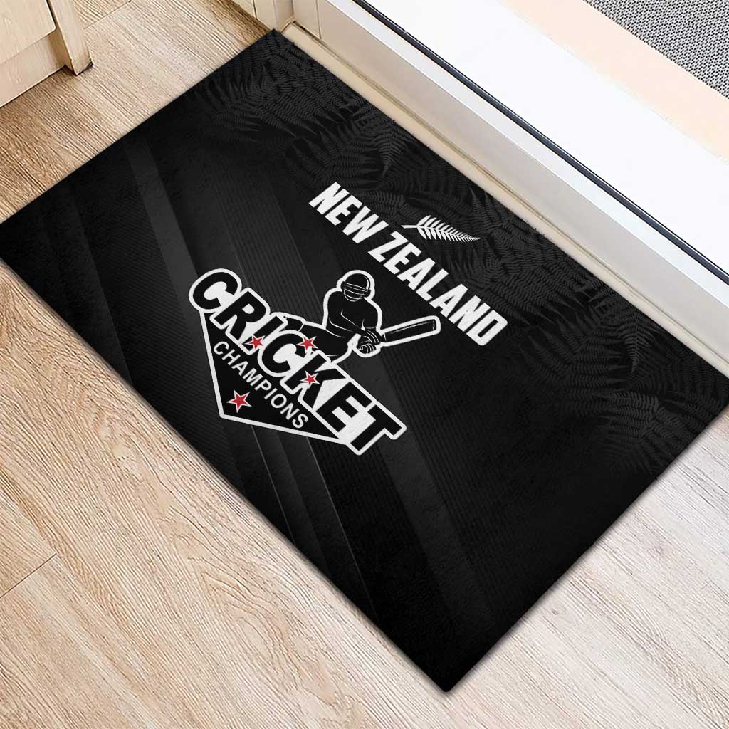 New Zealand Cricket Rubber Doormat Aotearoa Black Cap Come On LT01 - Polynesian Pride