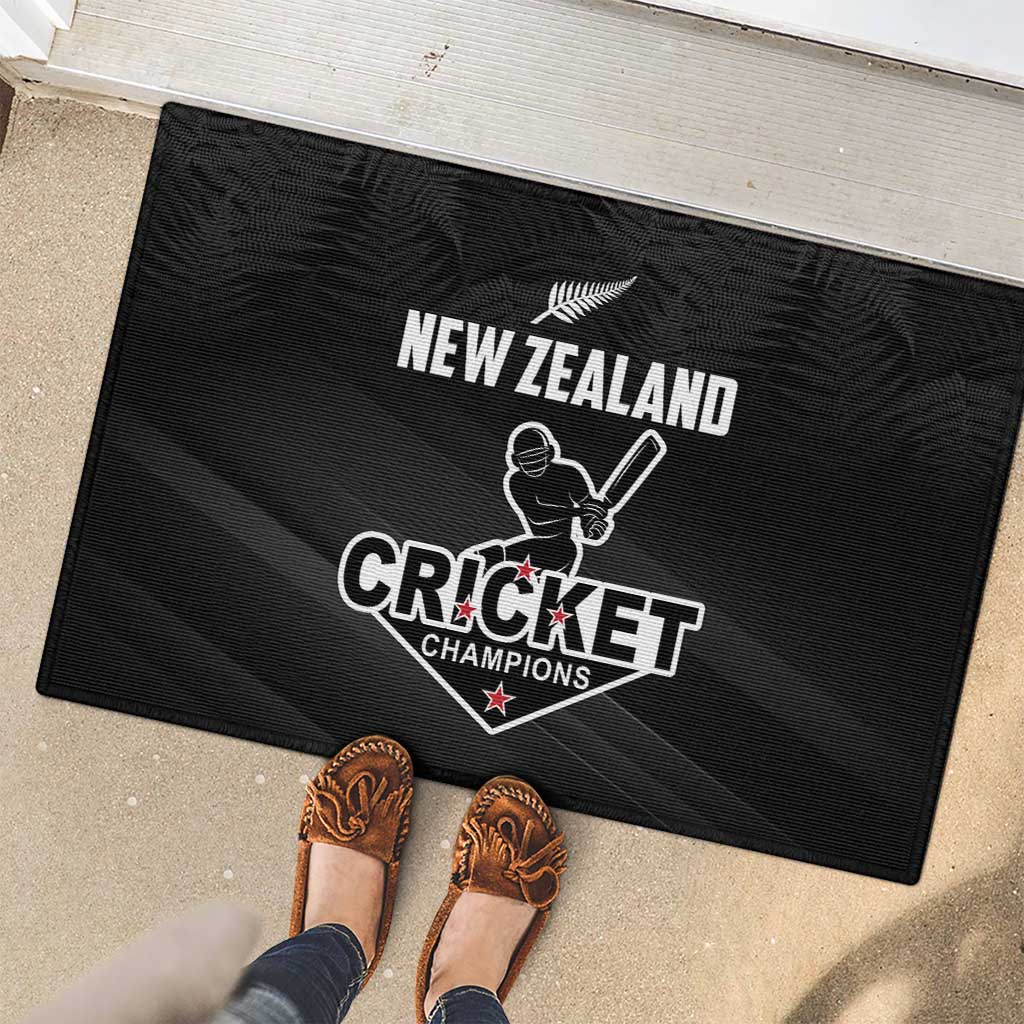 New Zealand Cricket Rubber Doormat Aotearoa Black Cap Come On LT01 - Polynesian Pride