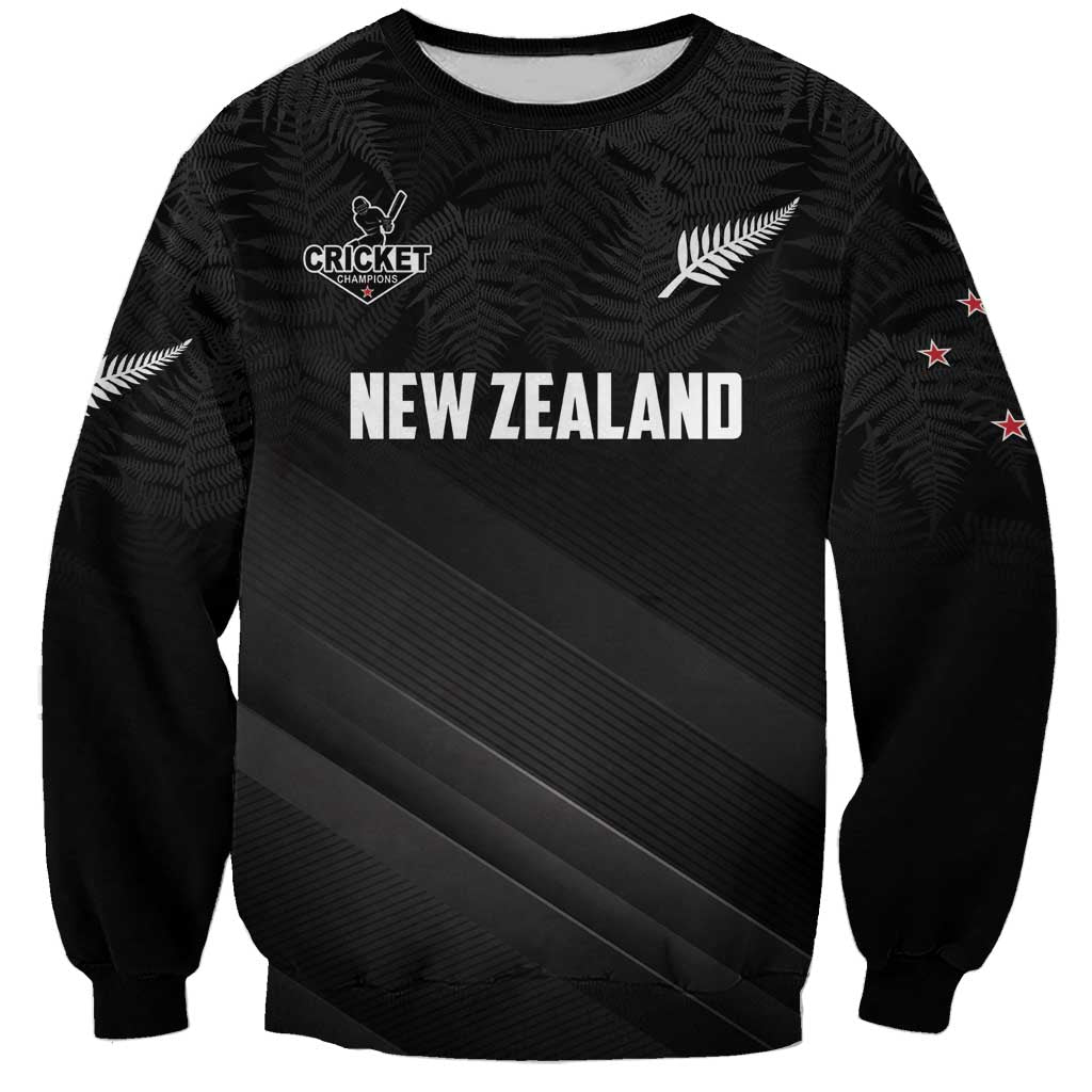 Custom New Zealand Cricket Sweatshirt Aotearoa Black Cap Come On LT01 Unisex Black - Polynesian Pride