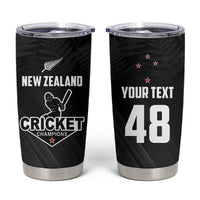 Custom New Zealand Cricket Tumbler Cup Aotearoa Black Cap Come On LT01 Black - Polynesian Pride