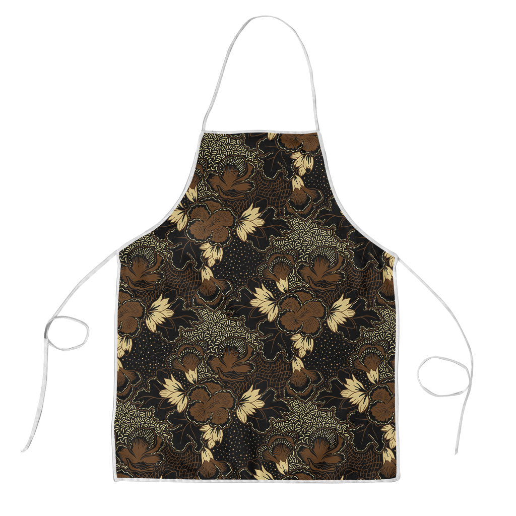 Javanese Batik Semen Apron Indonesian Traditional Pattern LT01 Black - Polynesian Pride