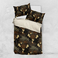 Javanese Batik Semen Bedding Set Indonesian Traditional Pattern LT01 US Twin 172cm x 218cm Black - Polynesian Pride