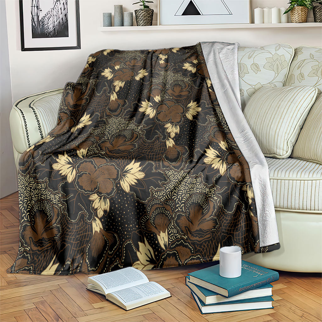 Javanese Batik Semen Blanket Indonesian Traditional Pattern LT01 Black - Polynesian Pride