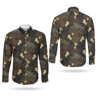 Javanese Batik Semen Couples Matching Off Shoulder Maxi Dress and Long Sleeve Button Shirt Indonesian Traditional Pattern LT01 - Polynesian Pride