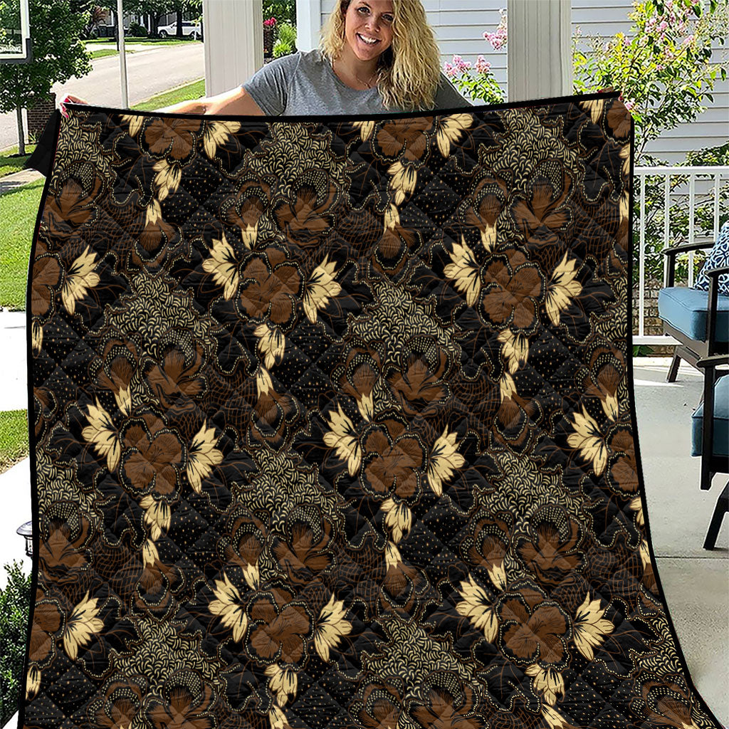 Javanese Batik Semen Quilt Indonesian Traditional Pattern LT01 Black - Polynesian Pride