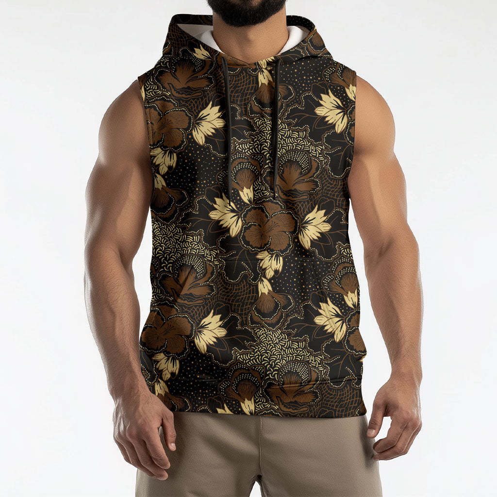 Javanese Batik Semen Sleeveless Hoodie Indonesian Traditional Pattern LT01 - Polynesian Pride