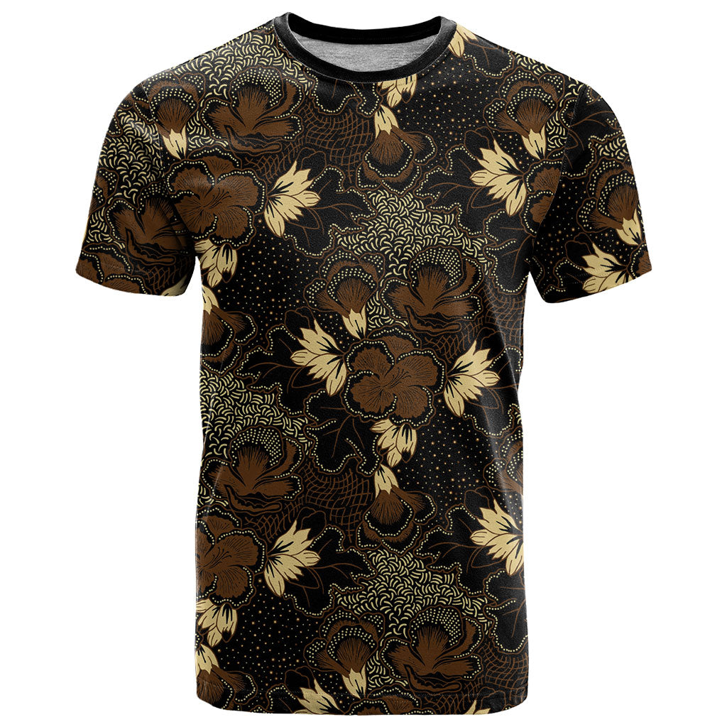 Javanese Batik Semen T Shirt Indonesian Traditional Pattern LT01 Black - Polynesian Pride