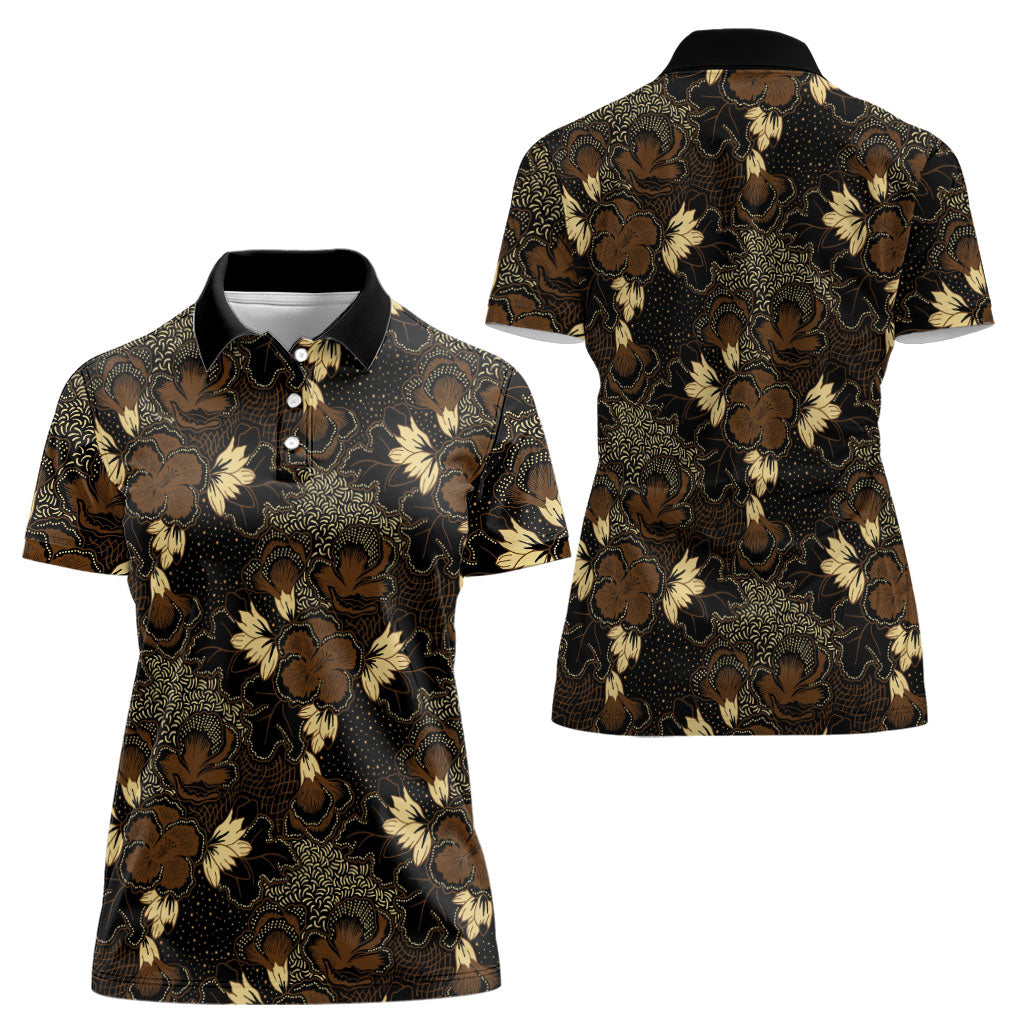 Javanese Batik Semen Women Polo Shirt Indonesian Traditional Pattern LT01 - Polynesian Pride