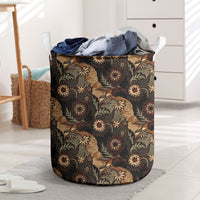 Batik Pedalaman Semen Lereng Style Laundry Basket Indonesian Traditional Pattern LT01 Black - Polynesian Pride