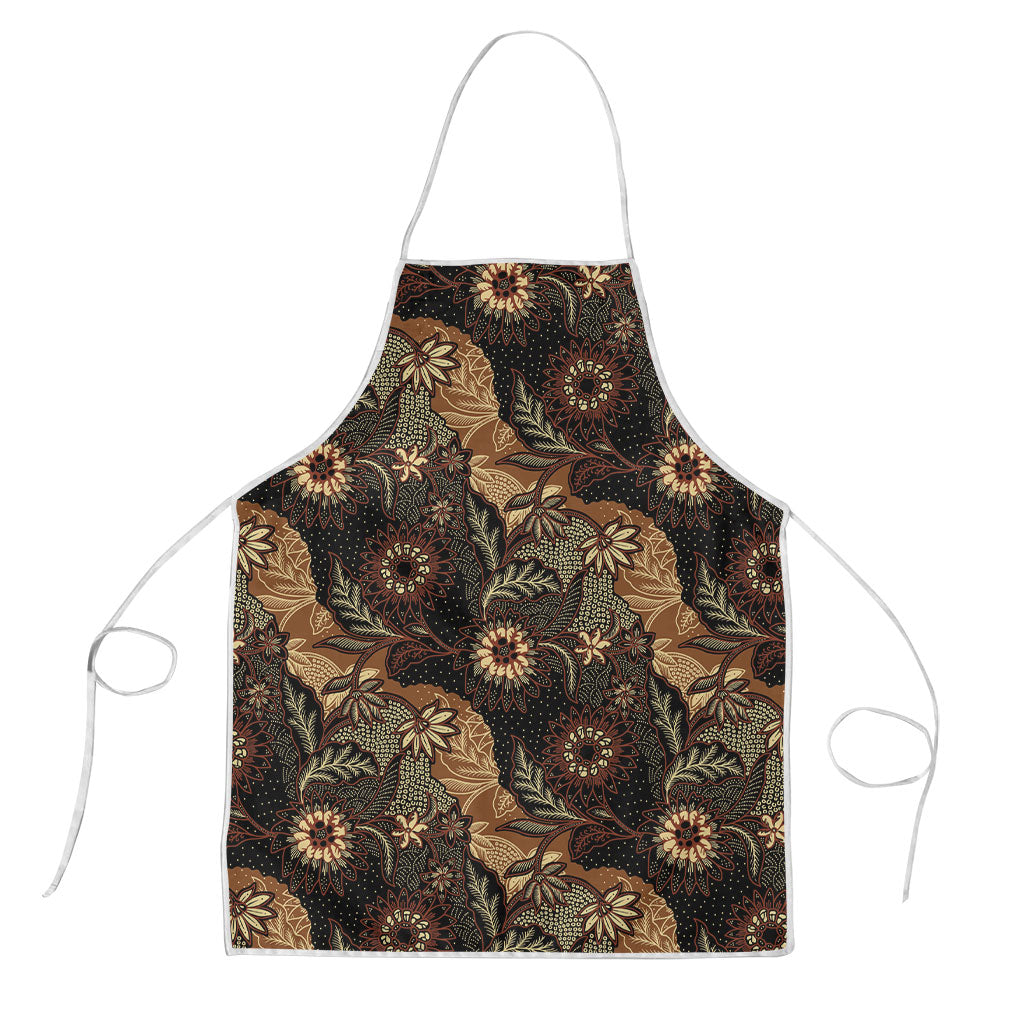 Batik Pedalaman Semen Lereng Style Apron Indonesian Traditional Pattern LT01 Black - Polynesian Pride