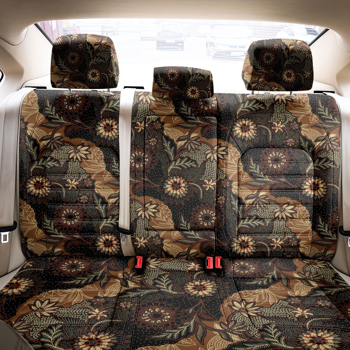 Batik Pedalaman Semen Lereng Style Back Car Seat Cover Indonesian Traditional Pattern LT01 - Polynesian Pride