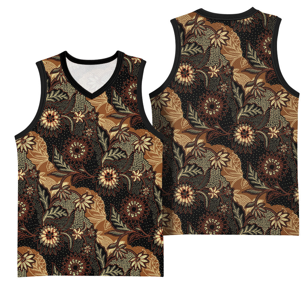 Batik Pedalaman Semen Lereng Style Basketball Jersey Indonesian Traditional Pattern LT01 - Polynesian Pride