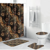 Batik Pedalaman Semen Lereng Style Bathroom Set Indonesian Traditional Pattern LT01 Bathroom Set (4 pcs) Black - Polynesian Pride