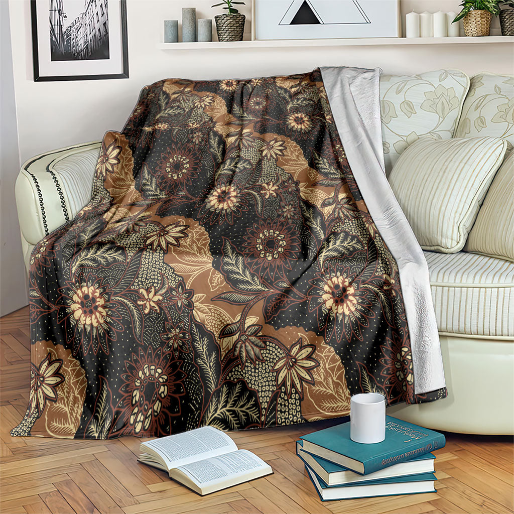Batik Pedalaman Semen Lereng Style Blanket Indonesian Traditional Pattern LT01 Black - Polynesian Pride
