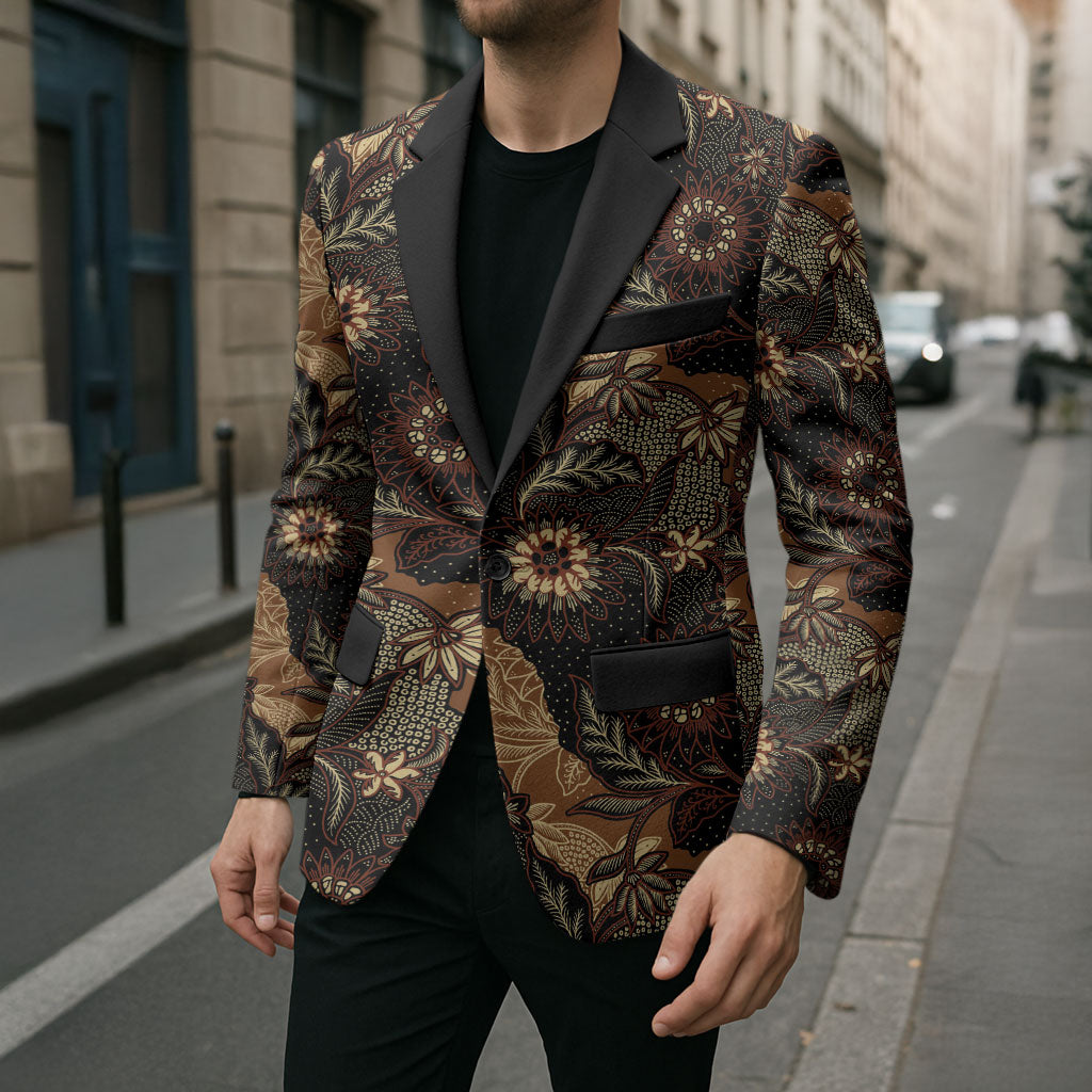 Batik Pedalaman Semen Lereng Style Blazer Indonesian Traditional Pattern LT01 - Polynesian Pride