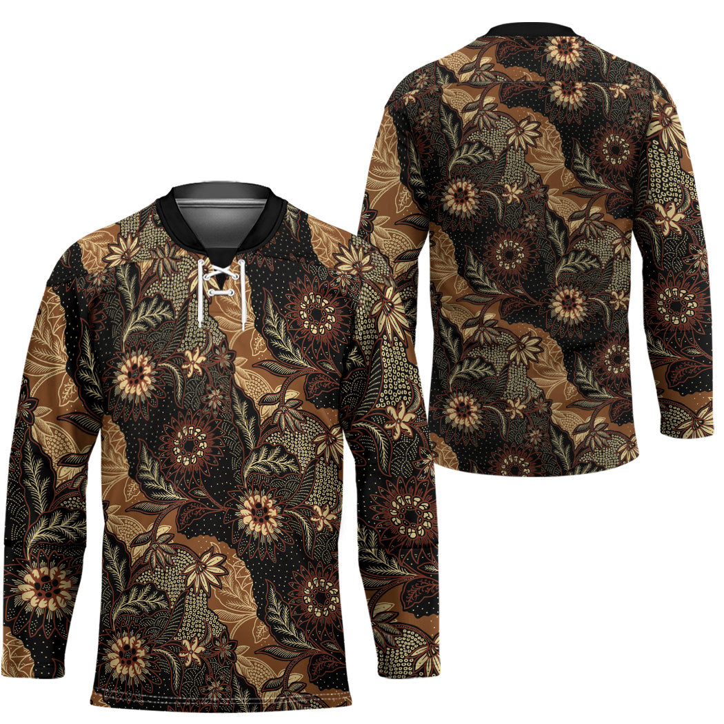Batik Pedalaman Semen Lereng Style Hockey Jersey Indonesian Traditional Pattern LT01 - Polynesian Pride