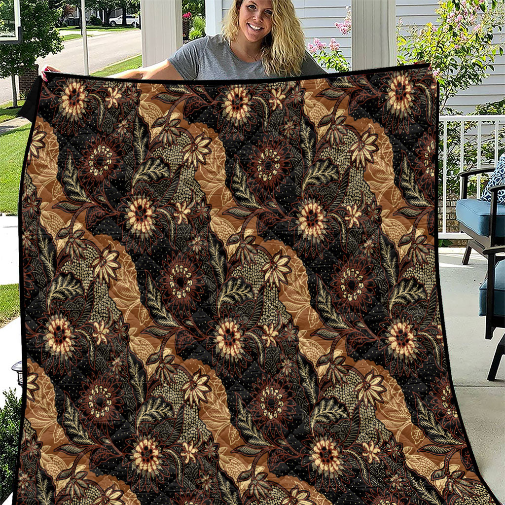Batik Pedalaman Semen Lereng Style Quilt Indonesian Traditional Pattern LT01 Black - Polynesian Pride