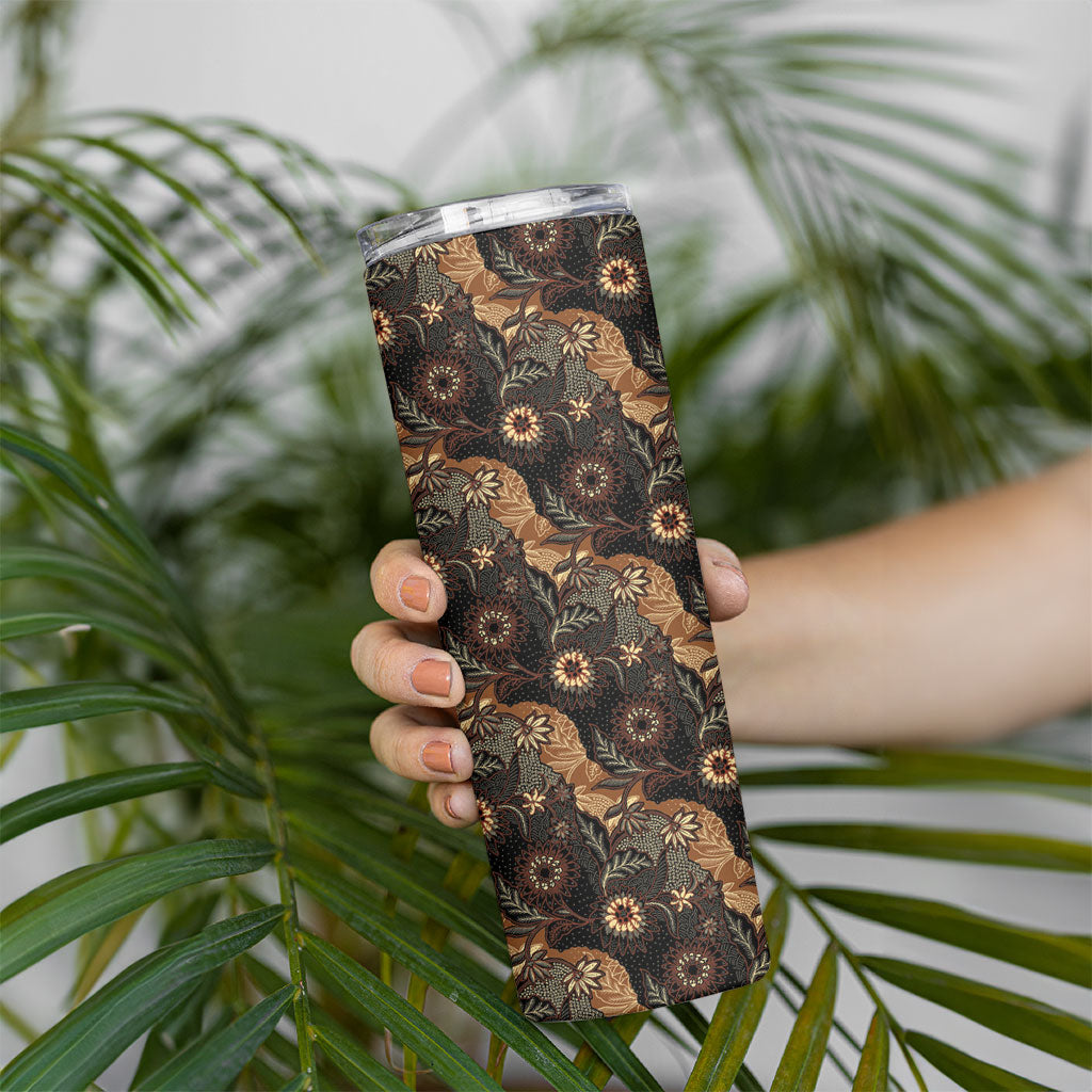 Batik Pedalaman Semen Lereng Style Skinny Tumbler Indonesian Traditional Pattern LT01 - Polynesian Pride