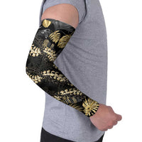 Gold Tropical Leaves Hawaii Mikioi Lei Arm Sleeves Luxury Stylized LT01 - Polynesian Pride