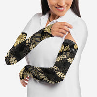 Gold Tropical Leaves Hawaii Mikioi Lei Arm Sleeves Luxury Stylized LT01 - Polynesian Pride