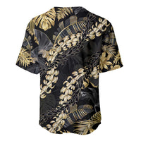 Gold Tropical Leaves Hawaii Mikioi Lei Baseball Jersey Luxury Stylized LT01 - Polynesian Pride
