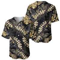 Gold Tropical Leaves Hawaii Mikioi Lei Baseball Jersey Luxury Stylized LT01 - Polynesian Pride