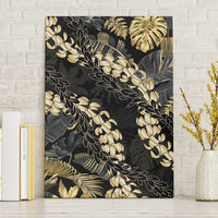 Gold Tropical Leaves Hawaii Mikioi Lei Canvas Wall Art Luxury Stylized LT01 Without Frame Gold - Polynesian Pride