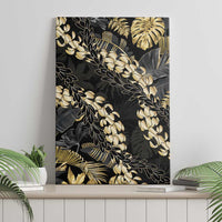 Gold Tropical Leaves Hawaii Mikioi Lei Canvas Wall Art Luxury Stylized LT01 - Polynesian Pride