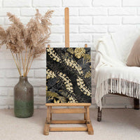 Gold Tropical Leaves Hawaii Mikioi Lei Canvas Wall Art Luxury Stylized LT01 - Polynesian Pride