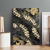 Gold Tropical Leaves Hawaii Mikioi Lei Canvas Wall Art Luxury Stylized LT01 - Polynesian Pride