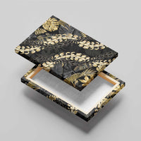 Gold Tropical Leaves Hawaii Mikioi Lei Canvas Wall Art Luxury Stylized LT01 - Polynesian Pride