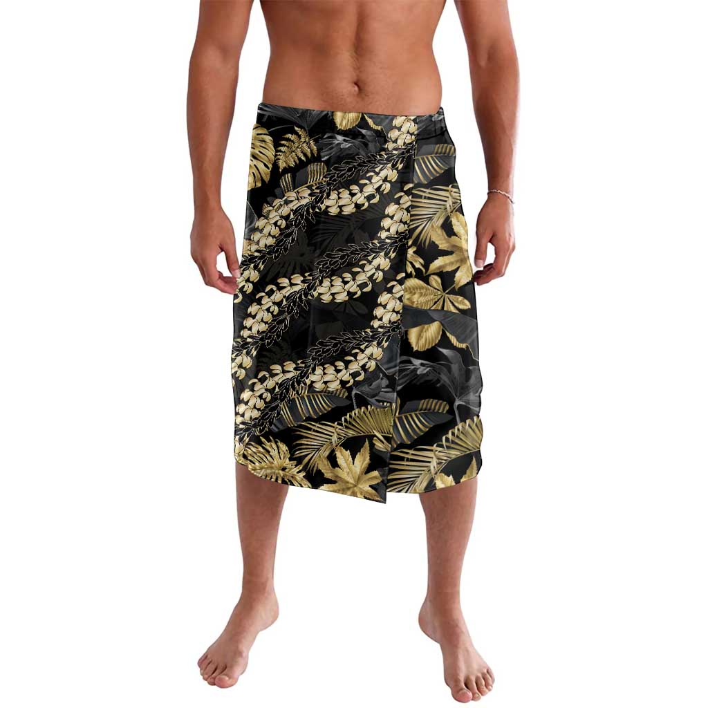 Gold Tropical Leaves Hawaii Mikioi Lei Lavalava Luxury Stylized LT01 Gold - Polynesian Pride