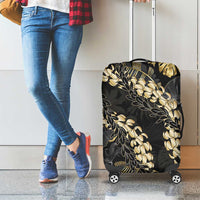 Gold Tropical Leaves Hawaii Mikioi Lei Luggage Cover Luxury Stylized LT01 - Polynesian Pride