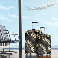 Gold Tropical Leaves Hawaii Mikioi Lei Luggage Cover Luxury Stylized LT01 - Polynesian Pride