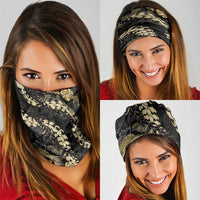 Gold Tropical Leaves Hawaii Mikioi Lei Neck Gaiter Luxury Stylized LT01 - Polynesian Pride