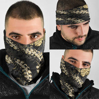 Gold Tropical Leaves Hawaii Mikioi Lei Neck Gaiter Luxury Stylized LT01 - Polynesian Pride