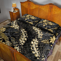 Gold Tropical Leaves Hawaii Mikioi Lei Quilt Bed Set Luxury Stylized LT01 - Polynesian Pride