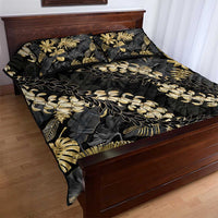 Gold Tropical Leaves Hawaii Mikioi Lei Quilt Bed Set Luxury Stylized LT01 - Polynesian Pride