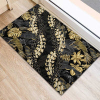 Gold Tropical Leaves Hawaii Mikioi Lei Rubber Doormat Luxury Stylized LT01 - Polynesian Pride