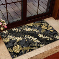 Gold Tropical Leaves Hawaii Mikioi Lei Rubber Doormat Luxury Stylized LT01 - Polynesian Pride