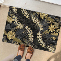 Gold Tropical Leaves Hawaii Mikioi Lei Rubber Doormat Luxury Stylized LT01 - Polynesian Pride