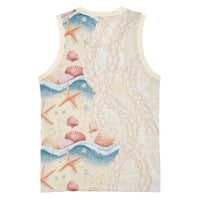 Beige Hawaii Lei Seashells Starfish Basketball Jersey Sandy Sylized LT01 - Polynesian Pride