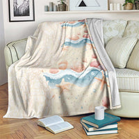 Beige Hawaii Lei Seashells Starfish Blanket Sandy Sylized LT01 Beige - Polynesian Pride