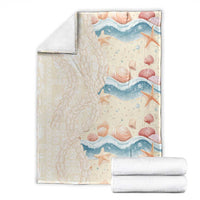 Beige Hawaii Lei Seashells Starfish Blanket Sandy Sylized LT01 - Polynesian Pride